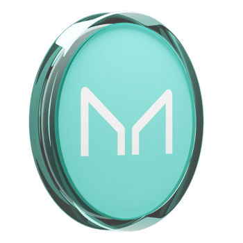Maker ,MKR Glass Crypto Coin 3D Illustration png