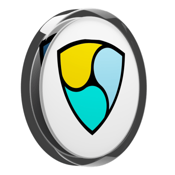 NEM ,XEM Glass Crypto Coin 3D Illustration png