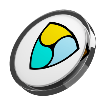 NEM ,XEM Glass Crypto Coin 3D Illustration png