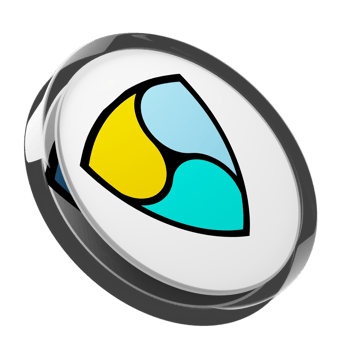 NEM ,XEM Glass Crypto Coin 3D Illustration png