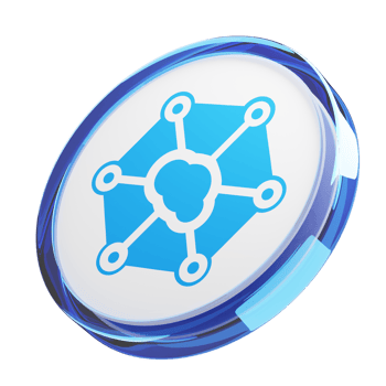 Storj Glass Crypto Coin 3D Illustration png