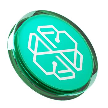 SwissBorg ,CHSB Glass Crypto Coin 3D Illustration png