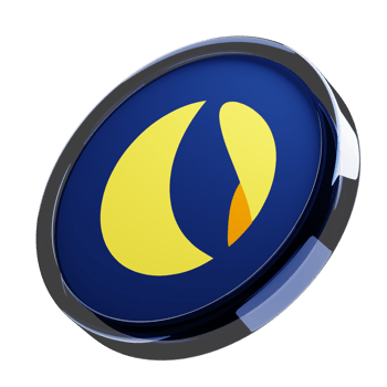 Terra Classic ,LUNC Glass Crypto Coin 3D Illustration png