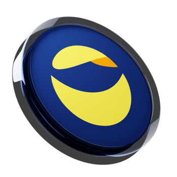 Terra Classic ,LUNC Glass Crypto Coin 3D Illustration png