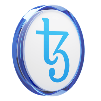 Tezos ,XTZ Glass Crypto Coin 3D Illustration png