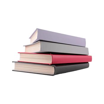 A pile of books on a transparent background. png