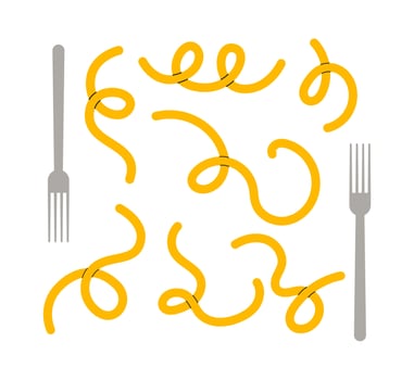 Spaghetti squiggles trendy vector