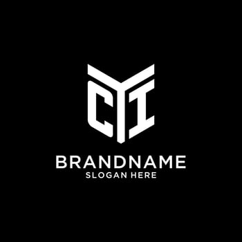 CI mirror initial logo, creative bold monogram initial design style vector