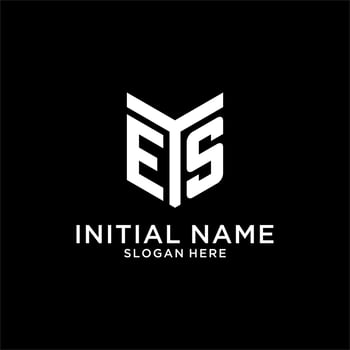 ES mirror initial logo, creative bold monogram initial design style vector