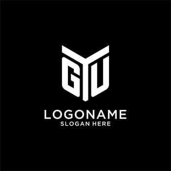 GU mirror initial logo, creative bold monogram initial design style vector