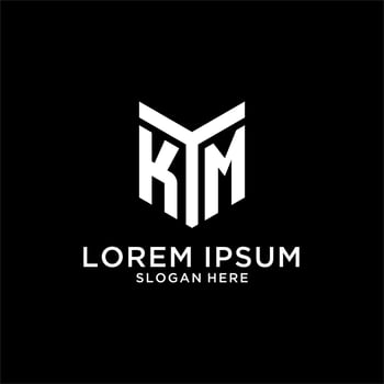 KM mirror initial logo, creative bold monogram initial design style vector