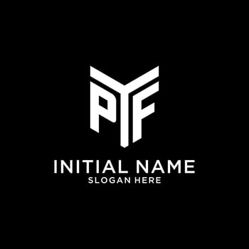 PF mirror initial logo, creative bold monogram initial design style vector