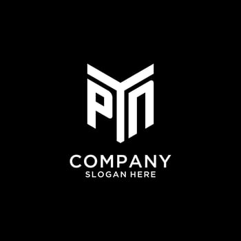 PN mirror initial logo, creative bold monogram initial design style vector