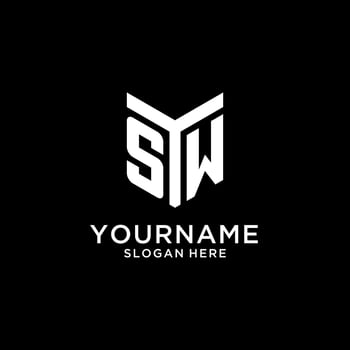 SW mirror initial logo, creative bold monogram initial design style vector