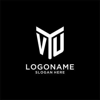 VU mirror initial logo, creative bold monogram initial design style vector