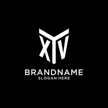XV mirror initial logo, creative bold monogram initial design style vector