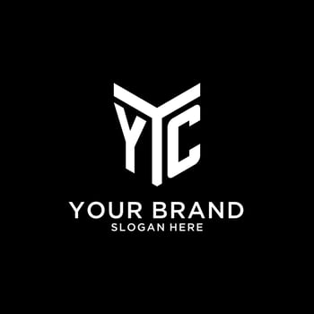 YC mirror initial logo, creative bold monogram initial design style vector