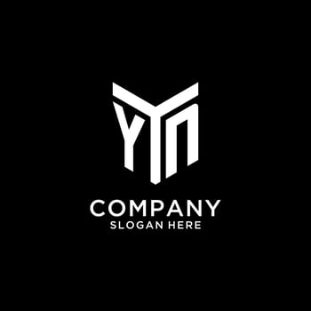 YN mirror initial logo, creative bold monogram initial design style vector