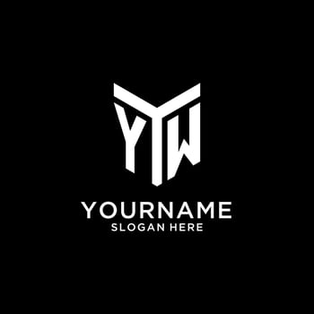 YW mirror initial logo, creative bold monogram initial design style vector