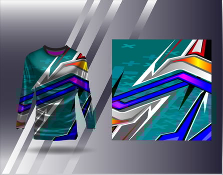 Sports jersey and tshirt template sports design for football racing gaming jersey vector
