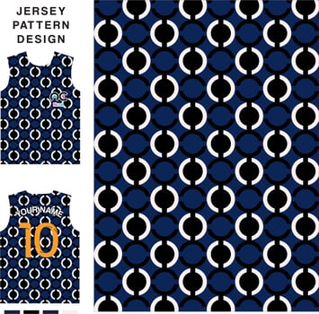 Abstract seamless circle concept vector jersey pattern template for printing or sublimation sports uniforms football volleyball basketball e-sports cycling and fishing Free Vector.