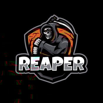 Grim Reaper holding sickle esport mascot logo design vector
