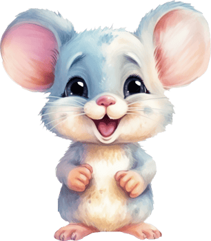 Cute Mouse Watercolor Illustration. png