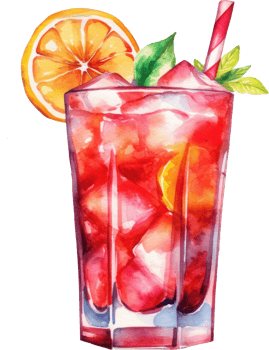 Cocktail Summer Watercolor Illustration. png
