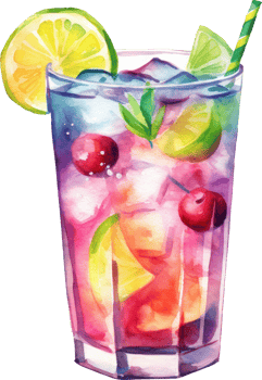 Cocktail Summer Watercolor Illustration. png