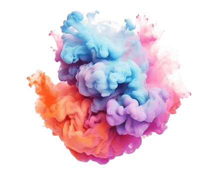 Abstract colorful pastel color cloud on transparent background. Colorful Ink Diffusion in Water. png
