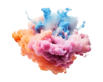 Abstract colorful pastel color cloud on transparent background. Colorful Ink Diffusion in Water. png