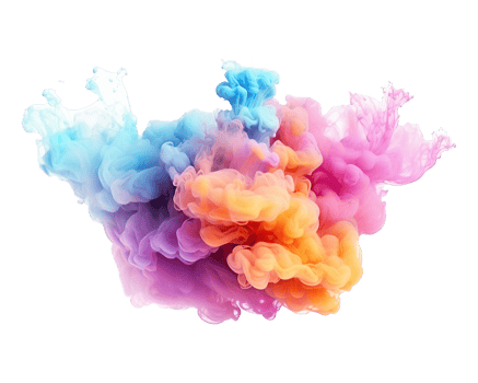 Abstract colorful pastel color cloud on transparent background. Colorful Ink Diffusion in Water. png