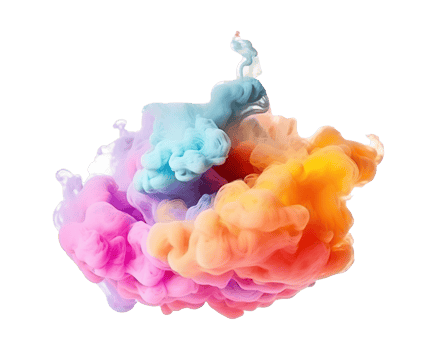 Abstract colorful pastel color cloud on transparent background. Colorful Ink Diffusion in Water. png