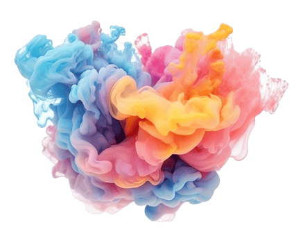 Abstract colorful pastel color cloud on transparent background. Colorful Ink Diffusion in Water. png