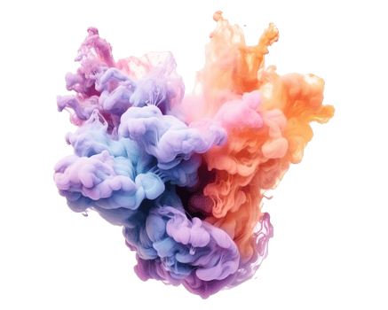 Abstract colorful pastel color cloud on transparent background. Colorful Ink Diffusion in Water. png