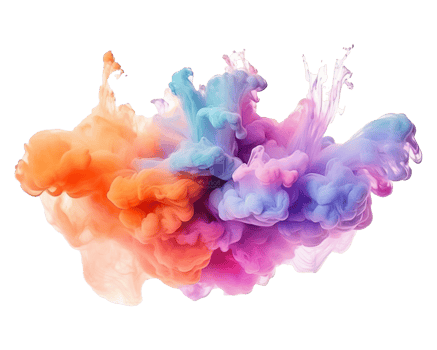 Abstract colorful pastel color cloud on transparent background. Colorful Ink Diffusion in Water. png