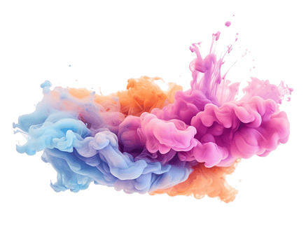 Abstract colorful pastel color cloud on transparent background. Colorful Ink Diffusion in Water. png
