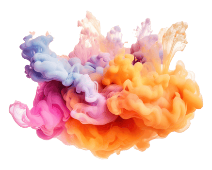Abstract colorful pastel color cloud on transparent background. Colorful Ink Diffusion in Water. png