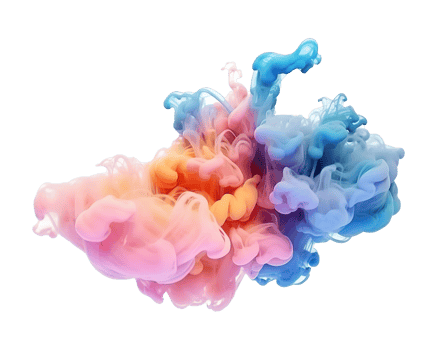 Abstract colorful pastel color cloud on transparent background. Colorful Ink Diffusion in Water. png