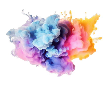 Abstract colorful pastel color cloud on transparent background. Colorful Ink Diffusion in Water. png
