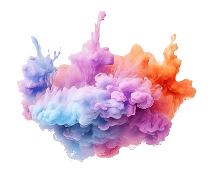 Abstract colorful pastel color cloud on transparent background. Colorful Ink Diffusion in Water. png