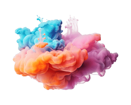 Abstract colorful pastel color cloud on transparent background. Colorful Ink Diffusion in Water. png