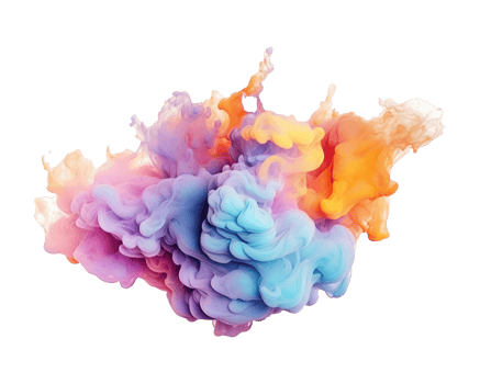 Abstract colorful pastel color cloud on transparent background. Colorful Ink Diffusion in Water. png