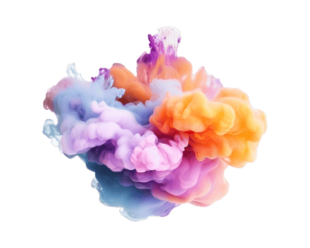 Abstract colorful pastel color cloud on transparent background. Colorful Ink Diffusion in Water. png
