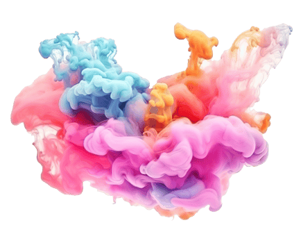 Abstract colorful pastel color cloud on transparent background. Colorful Ink Diffusion in Water. png