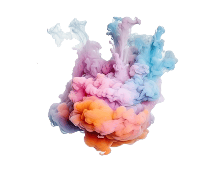 Abstract colorful pastel color cloud on transparent background. Colorful Ink Diffusion in Water. png