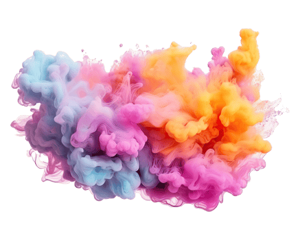 Abstract colorful pastel color cloud on transparent background. Colorful Ink Diffusion in Water. png