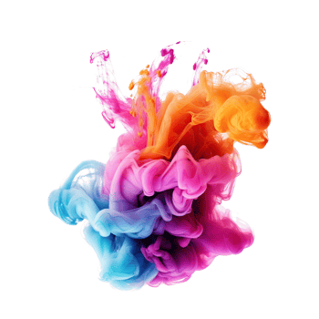 Abstract colorful pastel color cloud on transparent background. Colorful Ink Diffusion in Water. png