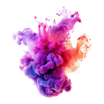 Abstract colorful pastel color cloud on transparent background. Colorful Ink Diffusion in Water. png