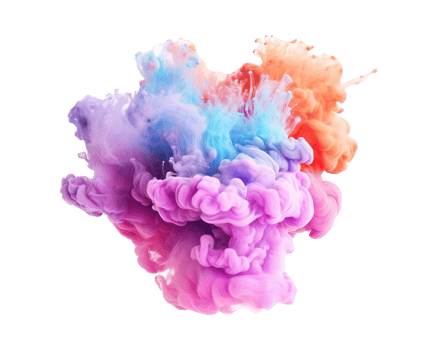 Abstract colorful pastel color cloud on transparent background. Colorful Ink Diffusion in Water. png